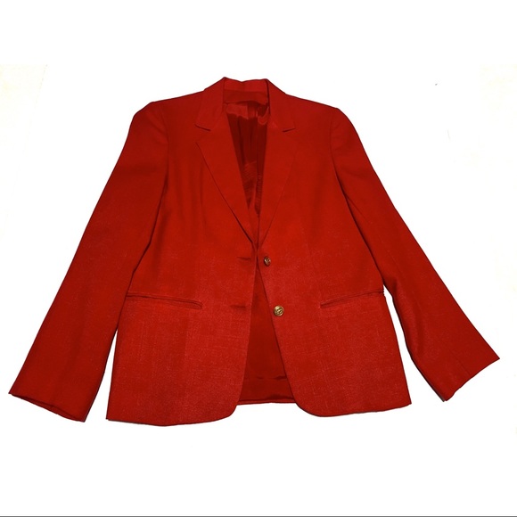 Stephen Douglas LTD Vintage Gold Buttons Fierce RED Fully Lined Blazer - Picture 4 of 14